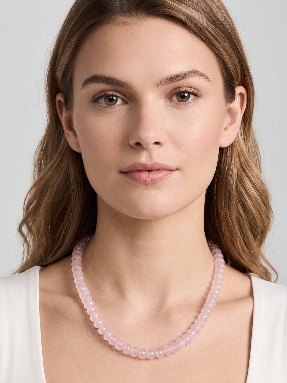 Pink Agate Beaded Necklace by Mayamar